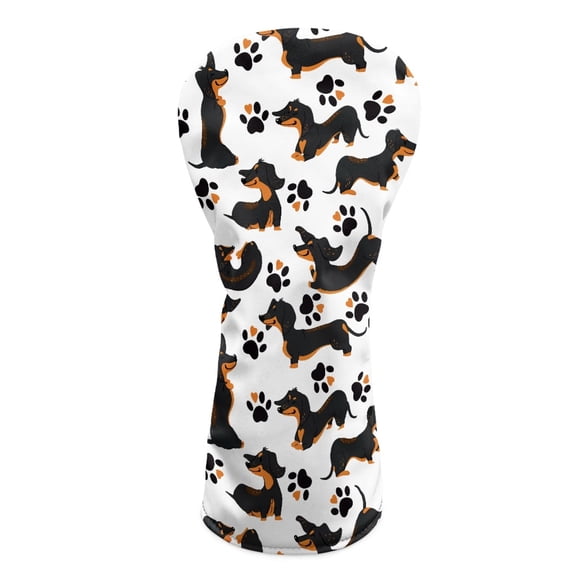 Yuyamidu Dachshund Golf Club Head Cover, Cute Golf Headcover Driver Headcover Fairway Wood Headcover Hybrid Club Head Cover