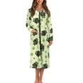 thumbnail image 1 of Yuyamidu Dachshund Womens Robes Lightweight Long Nightgown Green Leaf Bathrobe for Women Sexy Long Sleeves Sleepwear Pajamas Size L St. Patrick's Day Dressing Gown Robe for Girls, 1 of 7