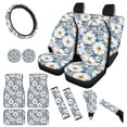 thumbnail image 1 of Yuyamidu Daisy Car Seat Cover Full Set Car Floor Mats Auto Seat Belt Cover Steering Wheel Cover Coasters Gear Shift Cover Auto Decor, 15 PCS, 1 of 6