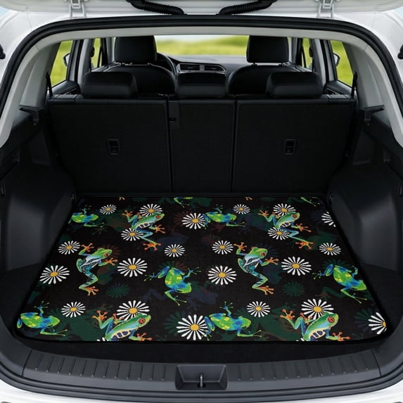Yuyamidu Daisy Frog Car Trunk Mat 29" x 39" Universal All Weather Scratchproof Cargo Liner Non-Slip Accessories Fit for Most Cars SUV and Trucks