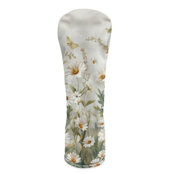 Yuyamidu Daisy Golf Club Head Covers Butterfly Golf Club Cover for Driver Fairway Woods Hybrids PU Leather Golf Accessory