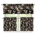 thumbnail image 1 of Yuyamidu Daisy Ladybug Kitchen Curtains and Valances 3 Panel Set Easy to Install Small Short Cafe Window Curtains Energy Saving Window Treatment Tiers for Living Room Bathroom, 1 of 5