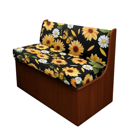 Yuyamidu Daisy RV Dinette Cushion Slipcover Sunflower RV Couch Covers for Sofa Comfy RV Cushions Replacement for Travel Trailer Couch Soft Camper Couch Cushion Covers