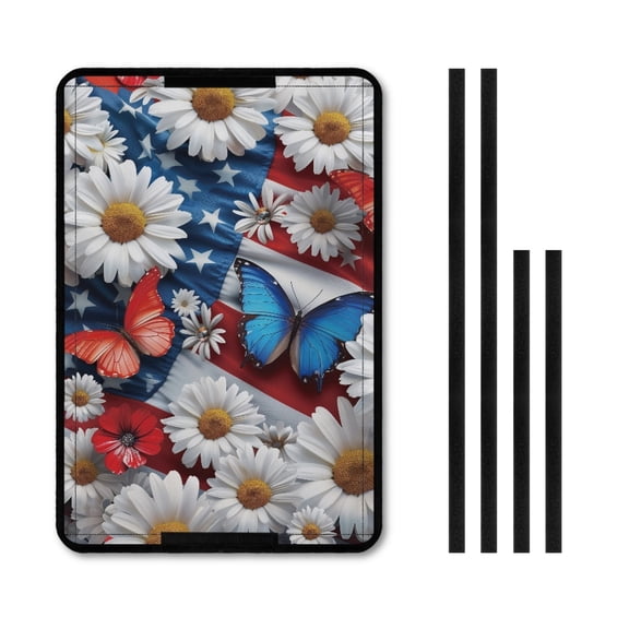Yuyamidu Daisy RV Door Window Shade, Butterfly RV Skylight Cover Foldable RV Blackout Window Cover, UV Rays Protection Camper Trailer Window Cover, American Flag