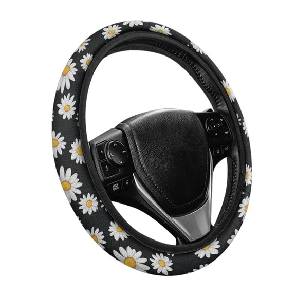 Yuyamidu Daisy Steering Wheel Cover Soft Auto Steering Wheel Protector Winter Car Steering Wheel Covers Anti Slip Automobile Accessories for Cars Sedans