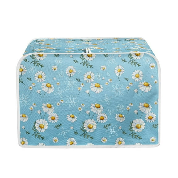 Yuyamidu Daisy Toaster Cover Washable Wide Slot Kitchen Small Appliance Cover 2 Slice Breadmaker Cover Small Oven Toaster Dust Cover Blue Dustproof Fingerprint Protectors