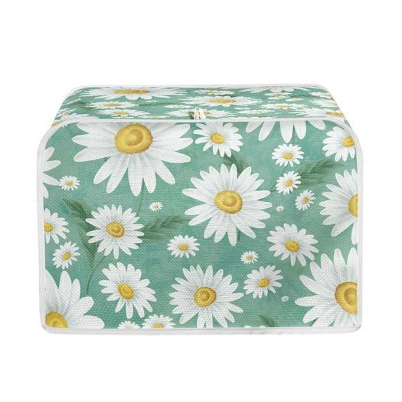 Yuyamidu Daisy Toaster Covers 2 Slice Green Bread Maker Dustproof Cover Wide Slot Kitchen Decorative Small Appliance Protective Cover Anti Fingerprint Protection
