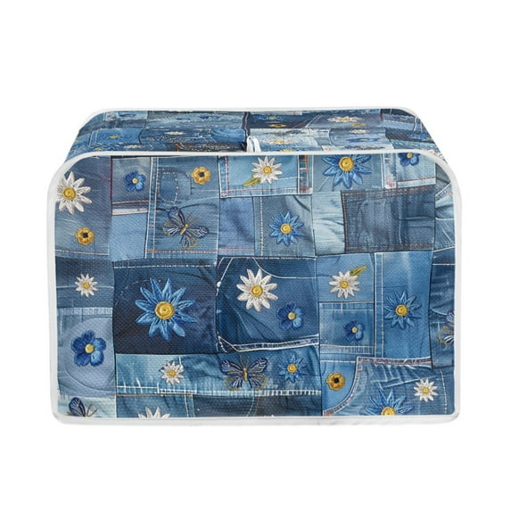 Yuyamidu Daisy Toaster Covers 4 Slice Bread Toaster Oven Dust Cover Sunflower Wide Slot Kitchen Appliance Cover Blue Baking Supplies Protection Cover Keep Clean from Oil Liquid Stains