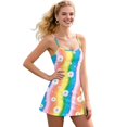 thumbnail image 1 of Yuyamidu Daisy Womens Tennis Dress, 2 PCS Rainbow Stripes Golf Workout Dress with Shorts, Casual Spaghetti Strap Athletic Dresses Size S, 1 of 7