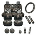 thumbnail image 1 of Yuyamidu Deer Car Seat Cover Set for Men USA Flag Car Steering Wheel Cover Seat Belt Pads Cup Holder Wrist Key Chain Camo Hunting Lip Balm Case Keychain 12 PCS, 1 of 6