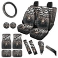thumbnail image 1 of Yuyamidu Deer Car Seat Covers Full Set of 15 American Flag Car Floor Mats Auto Steering Wheel Cover Camo Hunting Seatbelt Cover Cup Coasters Handbrake Gear Shift Knob Cover, 1 of 6