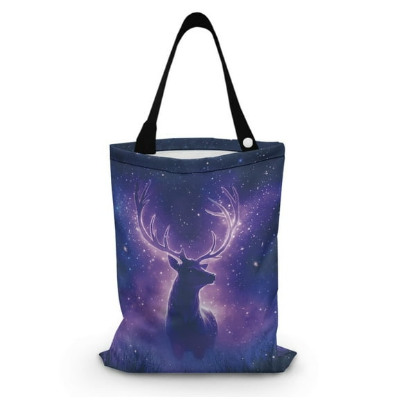 Yuyamidu Deer Car Trash Bag for Front/Back Seat Purple Galaxy Car Bin Bags Hanging Car Storage Bags Foldable Automotive Organizer Bag Car Decorative Accessory, 1 Piece