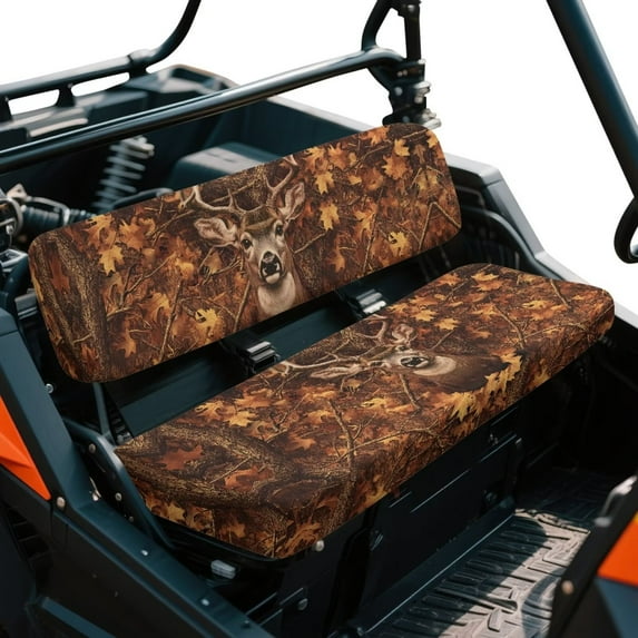 Yuyamidu Deer UTV Seat Cover Camo Hunting Oak Bench Seat Covers Four Wheeler Accessories Fit for Mule 3010 4x4 2008 2007 2006 2005 2004 2003 2002 2001