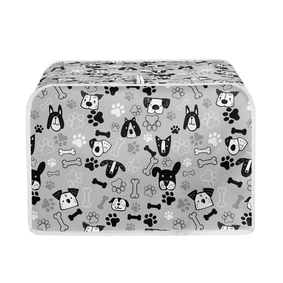 Yuyamidu Dog Paw Toaster Cover 2 Slice Wide Slot Breadmaker Cover Foldable Kitchen Appliances Protector Cover Universal Small Oven Toaster Dust Cover Decor, Gray