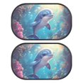 thumbnail image 1 of Yuyamidu Dolphin Auto Rear Window Sunshade 2 Pack Blue Ocean Car Back Window Sunshade for Baby Cute Car Shades for Back Windows Sun UV Protection, 1 of 7