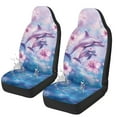 thumbnail image 1 of Yuyamidu Dolphin Car Front Seat Covers Set of 2 Hibiscus Vehicle Seat Protective Covers for Cars Sedan SUV Automobile Interior Sets, 1 of 7