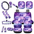 thumbnail image 1 of Yuyamidu Dolphin Car Seat Cover Set with Steering Wheel Cover Moon Seat Belt Covers Purple Rearview Mirror Cover Cup Coasters Car Sun Visor Key Chain Gear Shift Knob Cover 16 PCS Auto Accessories, 1 of 7