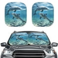 thumbnail image 1 of Yuyamidu Dolphin Car Windshield Sun Shade Non-Slip Car Sun Shade Windshield Cute Car Front Window Sunshade for SUV Van Truck 2-Piece Automobile Accessories for Car Sunshade, 1 of 5
