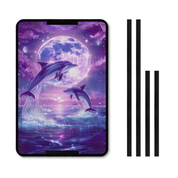 Yuyamidu Dolphin RV Door Window Shade Cover Decorative Cover Foldable RV Blackout UV Rays Protection Travel Trailer Door Blackout Window Shade, Purple
