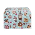 thumbnail image 1 of Yuyamidu Doughnut Toaster Cover 2 Slice Dirt-Resistant Wide Slot Bread Maker Cover Blue Kitchen Small Appliance Cover Baking Supplies Protection Cover Dessert Theme, 1 of 7
