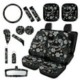 thumbnail image 1 of Yuyamidu Dragonfly Car Seat Covers Sets of 16 Flower Steering Wheel Cover Seat Belt Covers Gear Shift Knob Cover Rear View Mirror Cover Cup Coasters Key Chain Sun Visor Car Accessories, 1 of 7