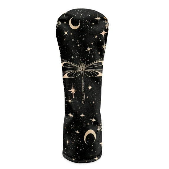Yuyamidu Dragonfly Golf Club Head Covers Star Moon Golf Head Covers Driver Fairway Wood Headcover Waterproof PU Leather Golf Accessory