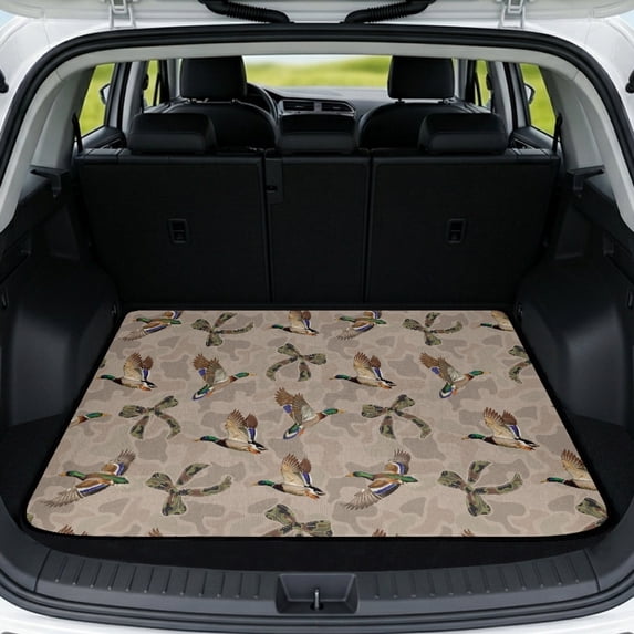 Yuyamidu Duck Camo Bow Car Trunk Mat 29" x 39" Universal Rear Trunk Liner, Scratchproof Protection Easy to Clean Fits for Most Cars SUV Sedan