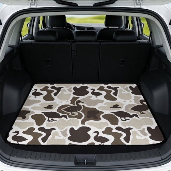 Yuyamidu Duck Camo Car Trunk Mat 29 x 39 Inches, Universal Non-Slip Cargo Liner for SUV Sedan Truck, Stain Resistant Machine Washable Rear Trunk Interior Accessory