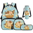 thumbnail image 1 of Yuyamidu Duck Capybara Axolotl School Backpack for Boys Girls with Lunch Box Cute Bookbag Set of 4 17 Inch Book Bag with Lunch Bag Pencil Case Water Bottle Bag Blue School Bag and Lunch Tote, 1 of 8