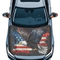thumbnail image 1 of Yuyamidu Eagle Automotive Side View Mirror Covers USA Flag Car Hood Cover Protector 3 Pack Outdoor Exterior Car Accessories Stylish Car Front Hood Cover with Side Mirror Covers, 1 of 7