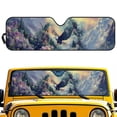 thumbnail image 1 of Yuyamidu Eagle Windshield Sun Shade Compatible with Wrangler JK JKU TJ, Flowers Windshield Sunshade Sun Visor Blocks UV Rays, Sun Shade Shield Protector Compatible with Wrangler 1997-2018, 1 of 7