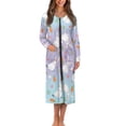 thumbnail image 1 of Yuyamidu Easter Zipper Robe for Women Long Dressing Gown Rabbit Mid-Length Robes Size L Carrot Round Neck Bathrobe with Pocket Comfy Long Sleeve Loungewear for Sleeping, 1 of 7