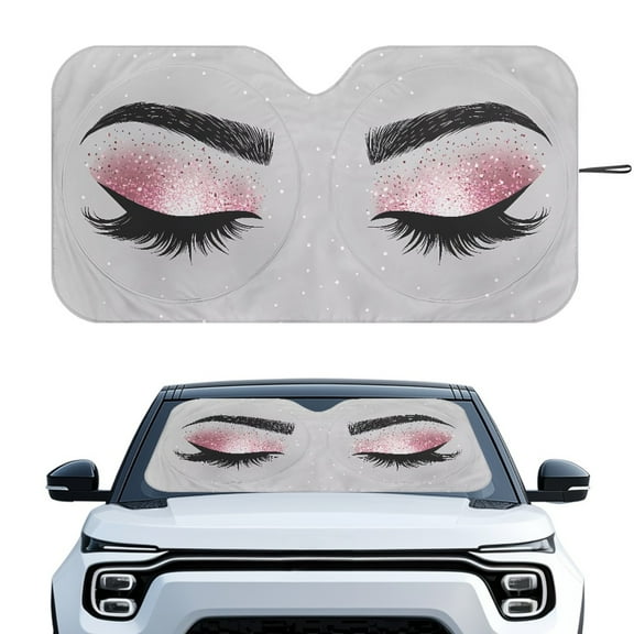 Yuyamidu Eye Sunshade for Car Windshield Fashion Car Sun Shade for Windshield Anti-Dirty Window Sun Shade Large Car Sun Visor Car Window Glare Max UV Rays, Gray
