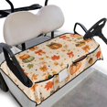 thumbnail image 1 of Yuyamidu Fall Pumpkin Golf Cart Seat Covers with Storage, 2-Person Seat Stretchy Fabric, Stain Repellent for Easy Wipe Clean, Fits Most 2-Seat, Ideal for Autumn Golf Course Use, 1 of 8