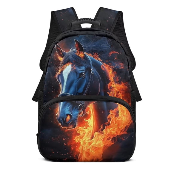 Yuyamidu Fire Horse Kids Backpacks Elementary School Bookbag Large Capacity Bookbags for Kids Student School Bag Teen Shoulder Bag for Boys