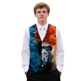thumbnail image 1 of Yuyamidu Fire Lion Men's Formal Suit Vest Fit for Business or Casual Dress Size 4XL Slim Fit Waistcoat with Pockets Fashion Daily Wear Clothing, 1 of 7
