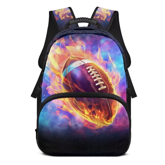 Yuyamidu Fire Rugby Backpack for Kids Boys Bookbag Primary School Backpack 5Th Grade Cool Book Bag Children Schoolbags Middle School Bags with Side Pockets