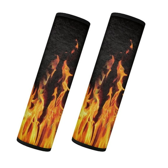 Yuyamidu Fire Seatbelt Covers Universal Fit for Auto SUV Sedan Truck 2 Pack Winter Warm Seat Belt Cover Pad Soft Car Seat Belt Decorative Accessories