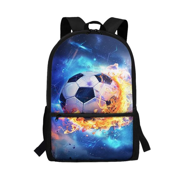 Yuyamidu Fire Soccer Backpack for Boys 6-8 Portable School Bookbag for Kids Primary School Student Backpacks Large Capacity Book Bag Child Schoolbag