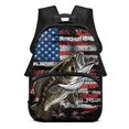 thumbnail image 1 of Yuyamidu Fish Kids Backpack 17 Inch Large Capacity Elementary School Backpack with Adjustable Padded Straps American Flag Book Bags for Kids Ages 6-12 for Back to School, 1 of 7