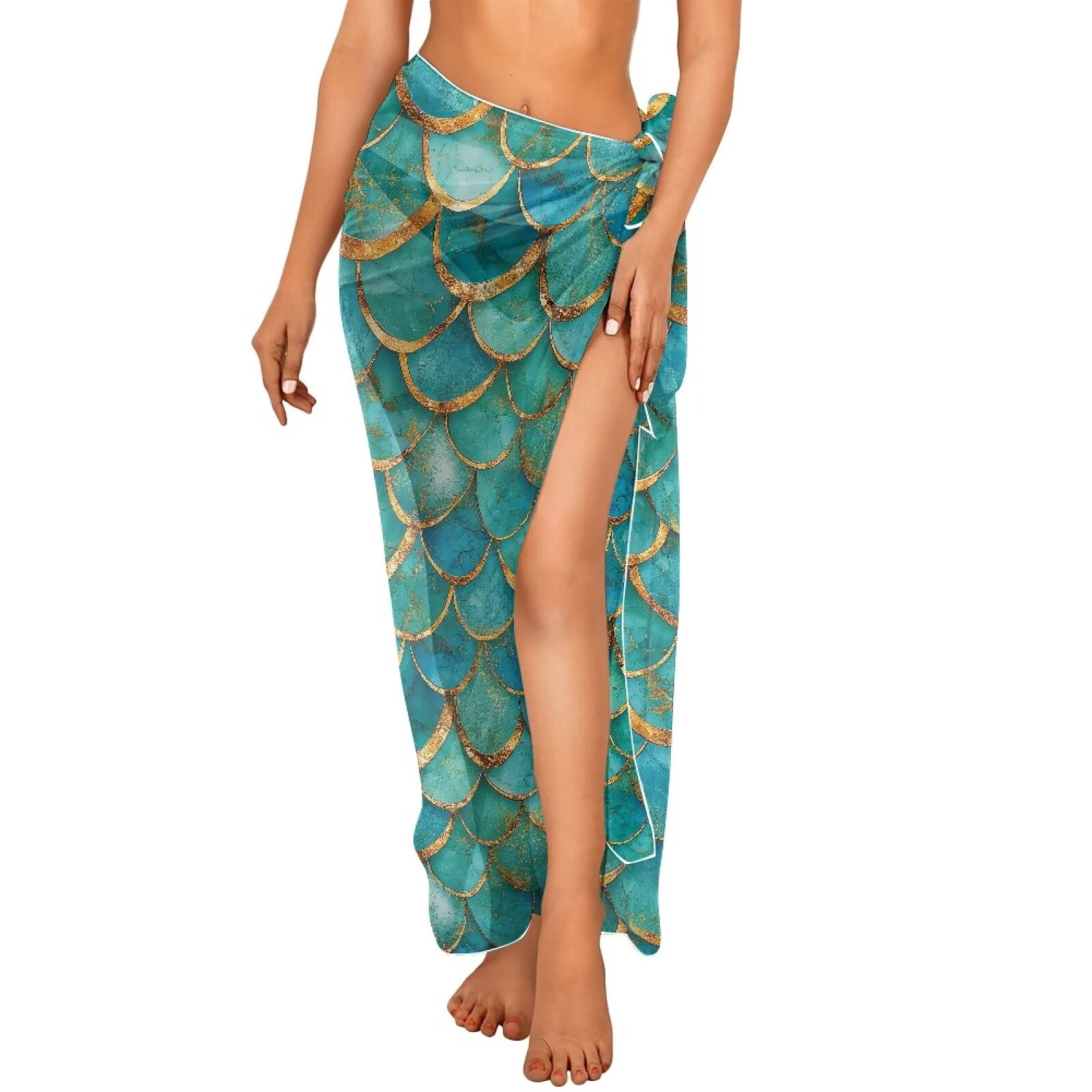 Yuyamidu Fish Scale Womens Swimsuit Cover Up Chiffon Womens Beach ...