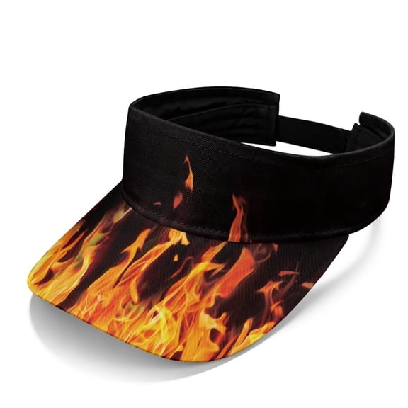 Yuyamidu Flame Print Sun Visors Comfy Adjustable Tennis Visor Hats for Women Brim Sun Visors Protection for Beach, Outdoor