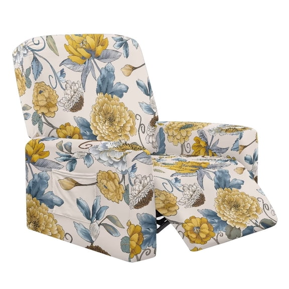 Yuyamidu Floral Print Recliner Chair Covers for Living Room Non Slip Stretch Recliner Couch Protector for Bedroom Replacement Reclining Chair Cover Gift for Friends