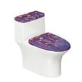 thumbnail image 1 of Yuyamidu Flower Toilet Lid Covers Elongated Lids Dust Cover Butterfly Toilet Tank Lid Covers, 2 Pieces Soft Toilet Protector Cover Fits Most Toilet Tanks and Lids, Purple, 1 of 7