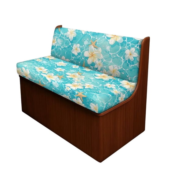 Yuyamidu Frangipani RV Dinette Cushion Covers 2-Piece, Stretch Elastic Camper Booth Seat Slipcovers for RV, Travel Trailer, Camper, Replaceable Furniture Covers for Bench & Backrest