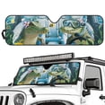 thumbnail image 1 of Yuyamidu Funny Crocodile Windshield Sun Shade Compatible with Jeep JK JKU JL JLU 1997-2023 and Compatible with Gladiator JT 2020-2023 Foldable Windshield Sun Visor Blocks UV Rays, 1 of 7