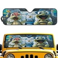 thumbnail image 1 of Yuyamidu Funny Turtle Driving Windshield Sun Shade Compatible with Jeep Wrangler JK JL Bolck UV Rays & Protect Car Interior Heat Shield Cover, 1 of 7