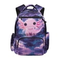 thumbnail image 1 of Yuyamidu Galaxy Axolotl Backpack for Girls 6-9 1st-4th Grade 17 Inch Lightweight Waterproof Bookbag with Padded Shoulder Straps & Multiple Compartments Back to School, 1 of 8