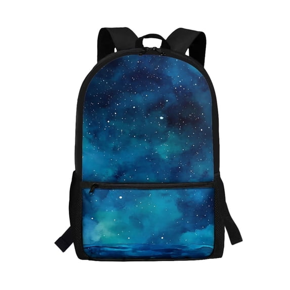 Yuyamidu Galaxy Starry Sky Kids School Bag Large Capacity Shoulder Rucksack with Multiple Pockets for Primary Students Daily Use Travel Outdoor Activities