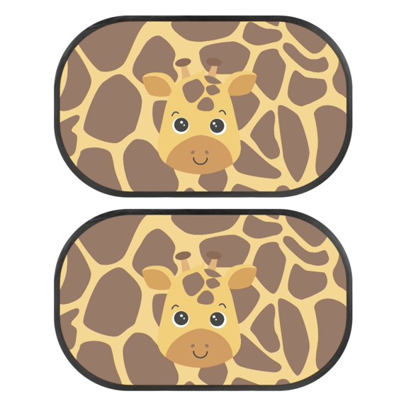 Yuyamidu Giraffe Print Car Side Window Sunshade Cute Auto Vehicle Sunshades 2 Pcs Car Rear Window Sun Visor Protector Block UV Rays Sun Protection Window Covers